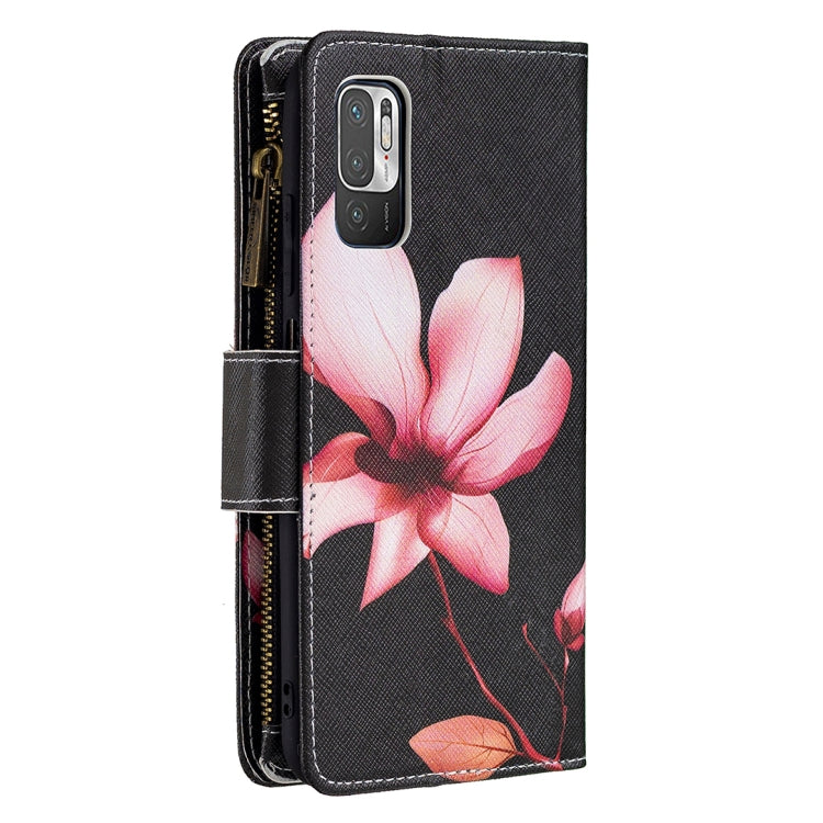For Xiaomi Poco M3 Pro / Redmi Note 10 5G Colored Drawing Pattern Zipper Horizontal Flip Leather Case with Holder & Card Slots & Wallet