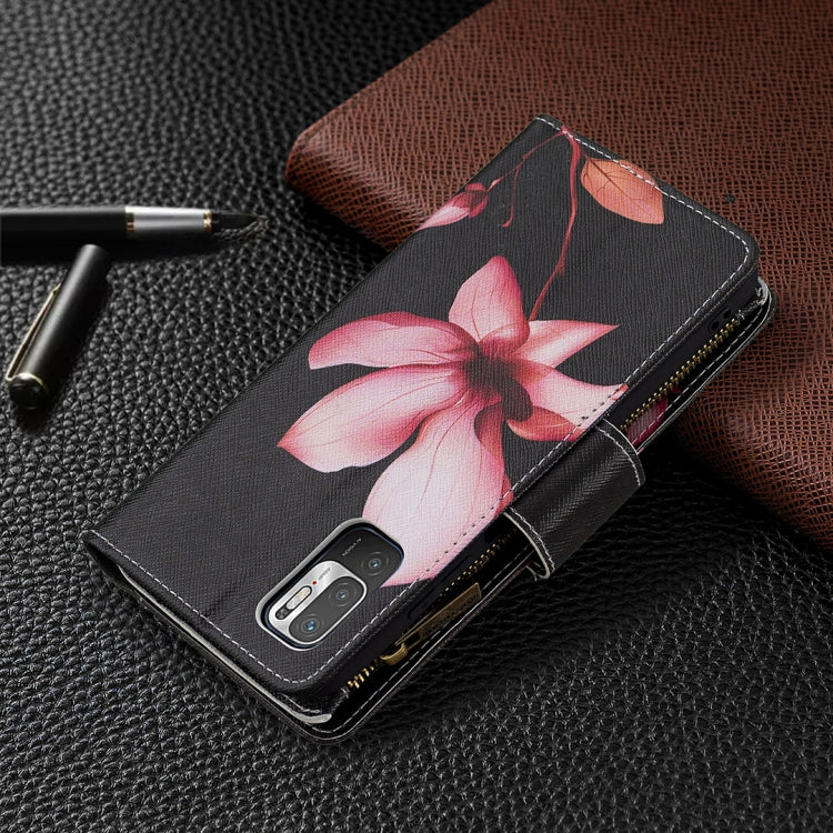 For Xiaomi Poco M3 Pro / Redmi Note 10 5G Colored Drawing Pattern Zipper Horizontal Flip Leather Case with Holder & Card Slots & Wallet