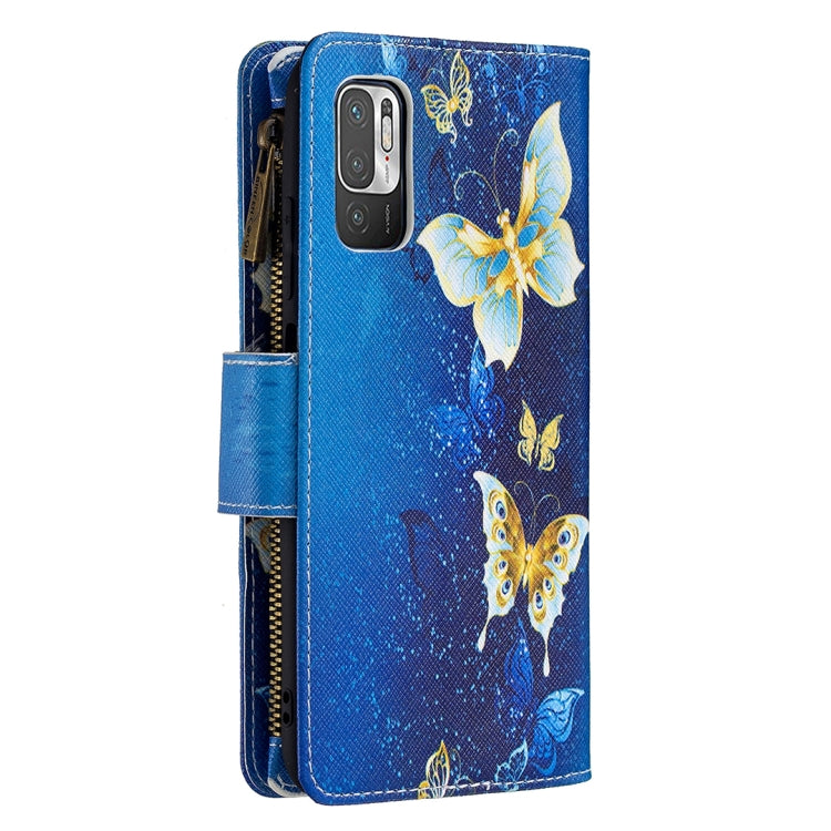 For Xiaomi Poco M3 Pro / Redmi Note 10 5G Colored Drawing Pattern Zipper Horizontal Flip Leather Case with Holder & Card Slots & Wallet