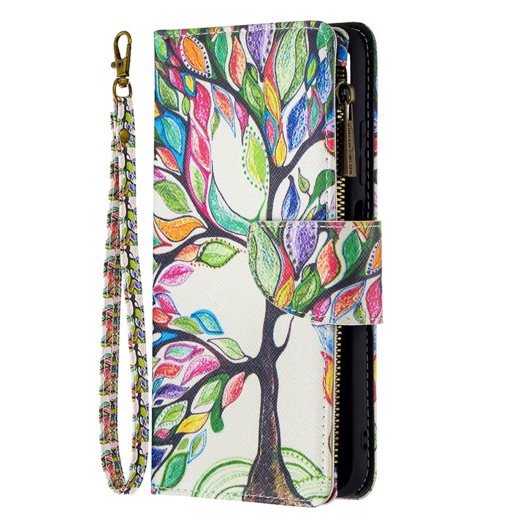 For Xiaomi Poco M3 Pro / Redmi Note 10 5G Colored Drawing Pattern Zipper Horizontal Flip Leather Case with Holder & Card Slots & Wallet