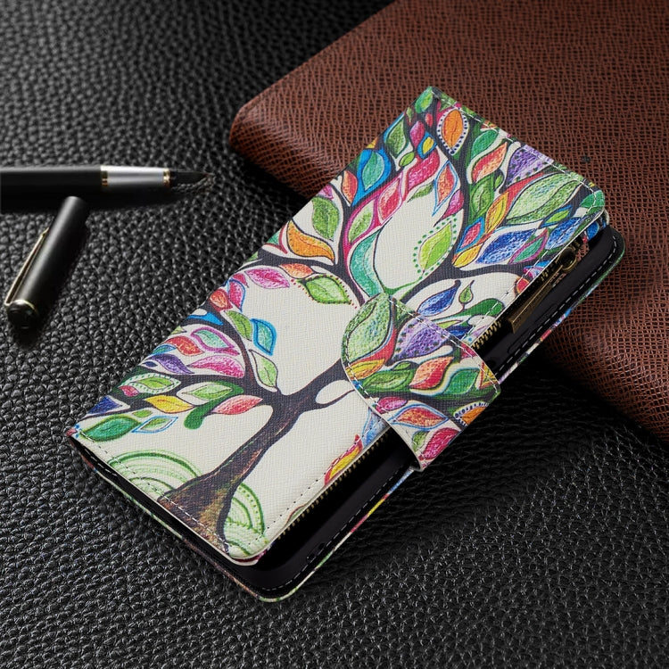 For Xiaomi Poco M3 Pro / Redmi Note 10 5G Colored Drawing Pattern Zipper Horizontal Flip Leather Case with Holder & Card Slots & Wallet