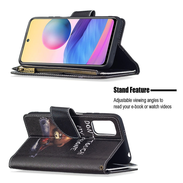 For Xiaomi Poco M3 Pro / Redmi Note 10 5G Colored Drawing Pattern Zipper Horizontal Flip Leather Case with Holder & Card Slots & Wallet