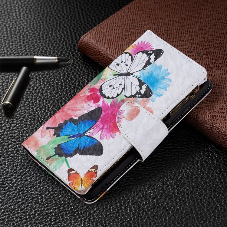 For Xiaomi Poco M3 Pro / Redmi Note 10 5G Colored Drawing Pattern Zipper Horizontal Flip Leather Case with Holder & Card Slots & Wallet