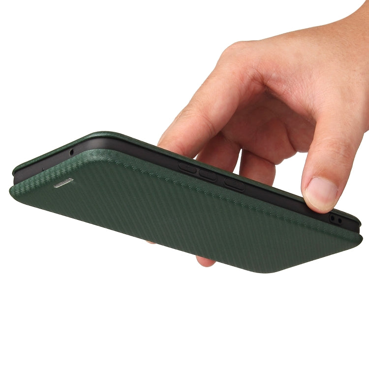 For vivo V21 Carbon Fiber Texture Horizontal Flip TPU + PC + PU Leather Case with Card Slot