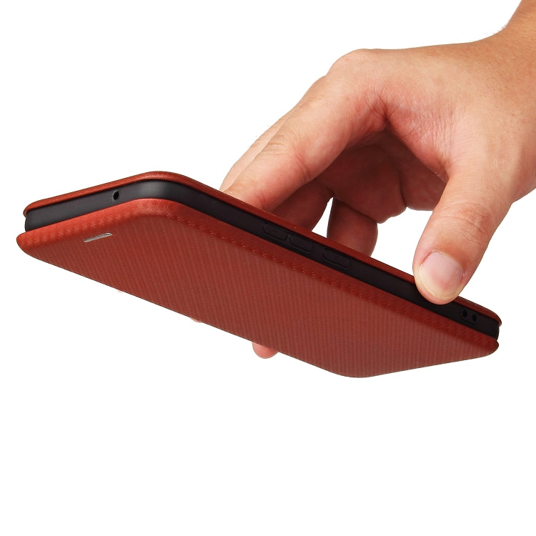 For vivo V21 Carbon Fiber Texture Horizontal Flip TPU + PC + PU Leather Case with Card Slot