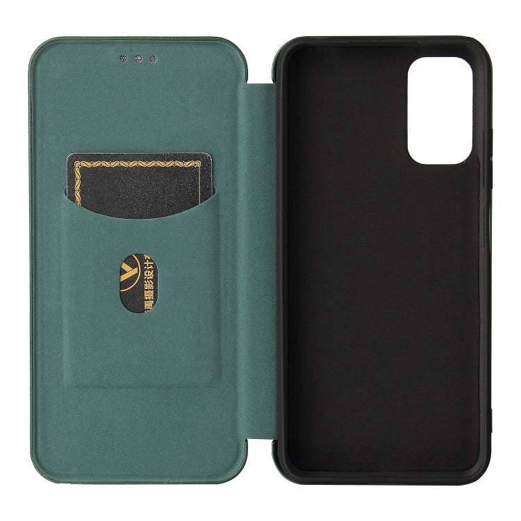 For Xiaomi Redmi Note 10 5G Carbon Fiber Texture Horizontal Flip TPU + PC + PU Leather Case with Card Slot