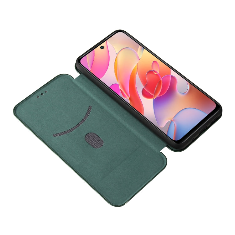 For Xiaomi Redmi Note 10 5G Carbon Fiber Texture Horizontal Flip TPU + PC + PU Leather Case with Card Slot