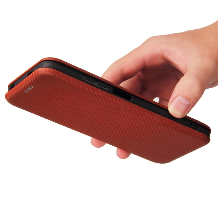 For Xiaomi Redmi Note 10 5G Carbon Fiber Texture Horizontal Flip TPU + PC + PU Leather Case with Card Slot