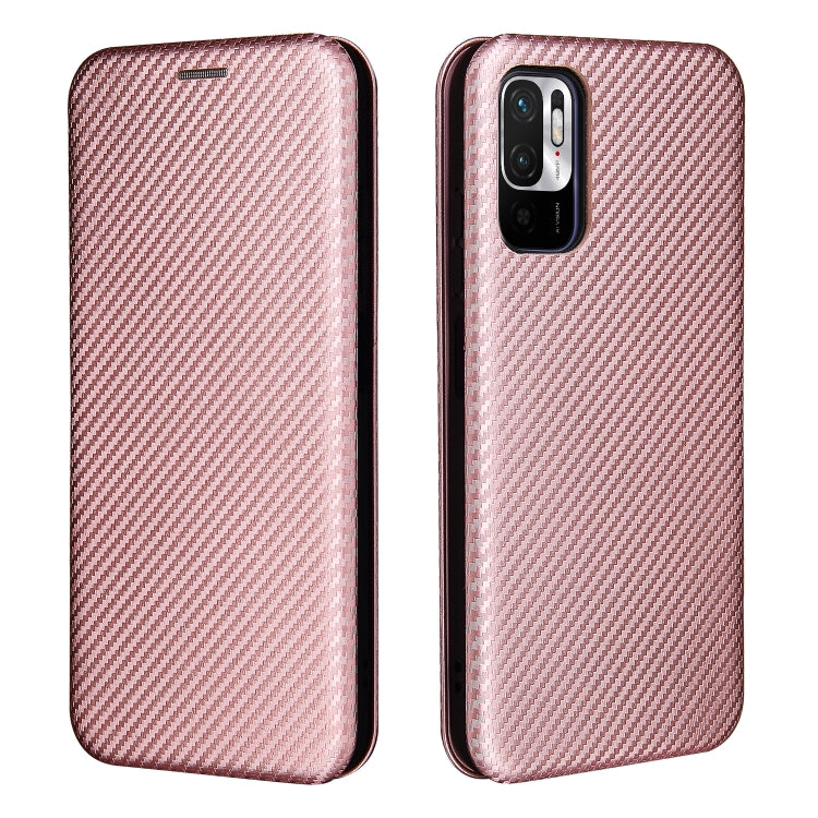For Xiaomi Poco M3 Pro 5G/4G Carbon Fiber Texture Horizontal Flip TPU + PC + PU Leather Case with Card Slot