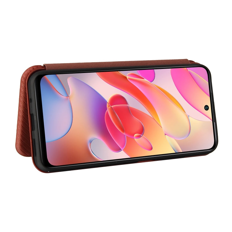 For Xiaomi Poco M3 Pro 5G/4G Carbon Fiber Texture Horizontal Flip TPU + PC + PU Leather Case with Card Slot