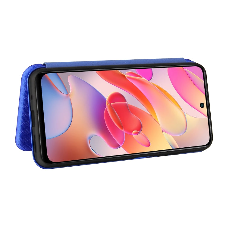 For Xiaomi Poco M3 Pro 5G/4G Carbon Fiber Texture Horizontal Flip TPU + PC + PU Leather Case with Card Slot