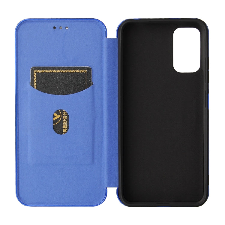 For Xiaomi Poco M3 Pro 5G/4G Carbon Fiber Texture Horizontal Flip TPU + PC + PU Leather Case with Card Slot