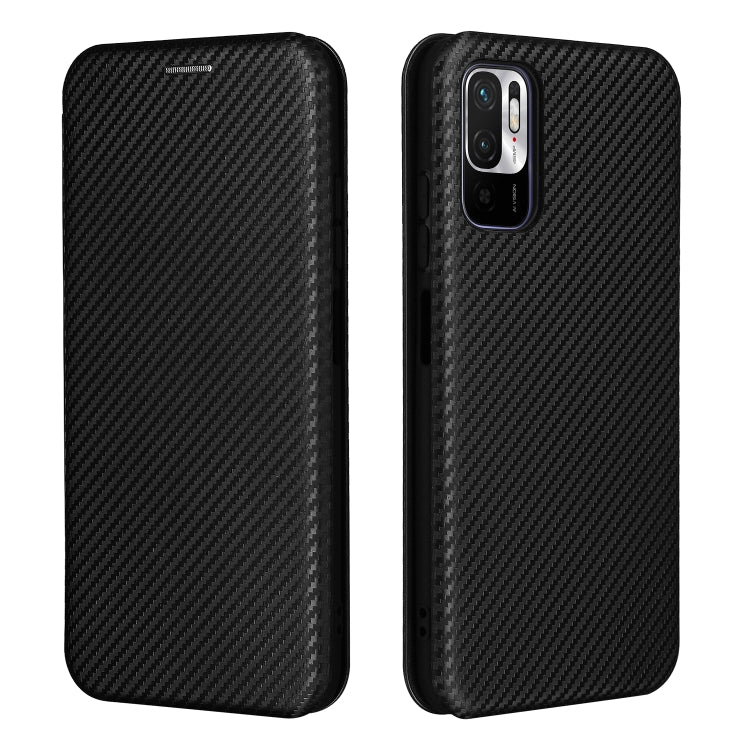 For Xiaomi Poco M3 Pro 5G/4G Carbon Fiber Texture Horizontal Flip TPU + PC + PU Leather Case with Card Slot