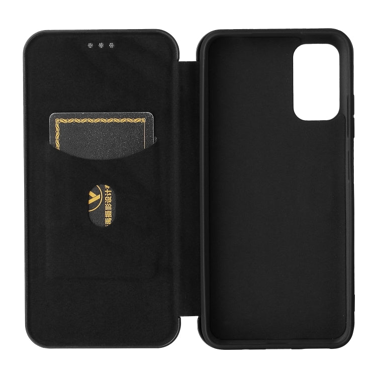 For Xiaomi Poco M3 Pro 5G/4G Carbon Fiber Texture Horizontal Flip TPU + PC + PU Leather Case with Card Slot