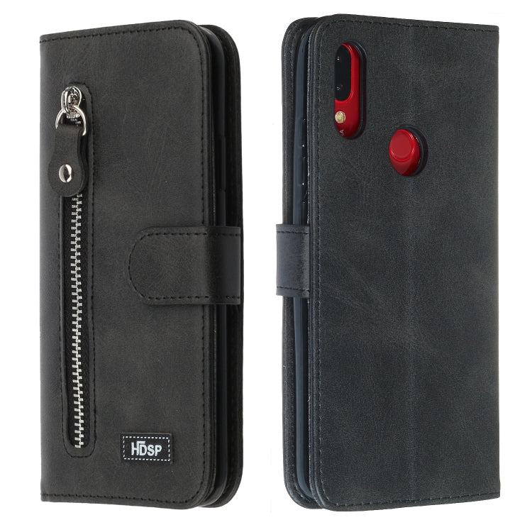 For Xiaomi Redmi Note 7 Zipper Horizontal Flip Leather Case with Wallet & Holder & Card Slots