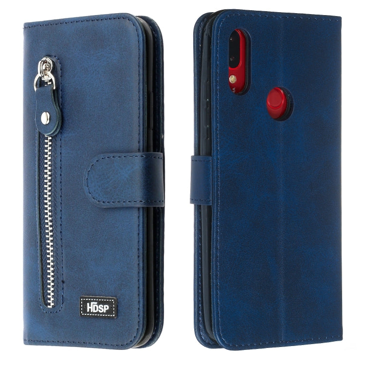 For Xiaomi Redmi Note 7 Zipper Horizontal Flip Leather Case with Wallet & Holder & Card Slots