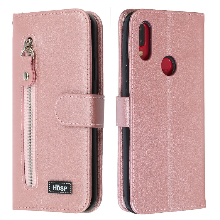 For Xiaomi Redmi Note 7 Zipper Horizontal Flip Leather Case with Wallet & Holder & Card Slots