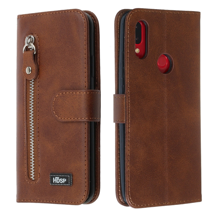 For Xiaomi Redmi Note 7 Zipper Horizontal Flip Leather Case with Wallet & Holder & Card Slots
