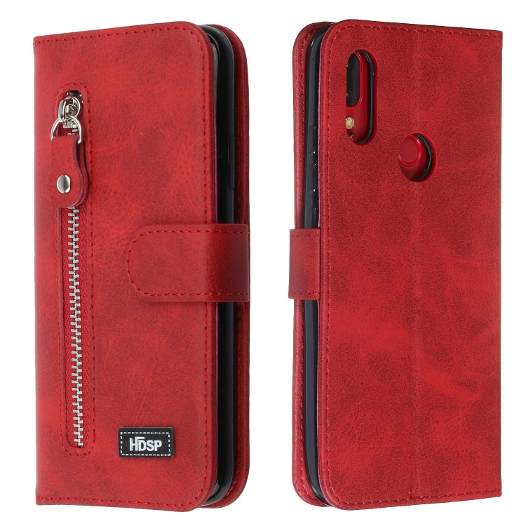 For Xiaomi Redmi Note 7 Zipper Horizontal Flip Leather Case with Wallet & Holder & Card Slots