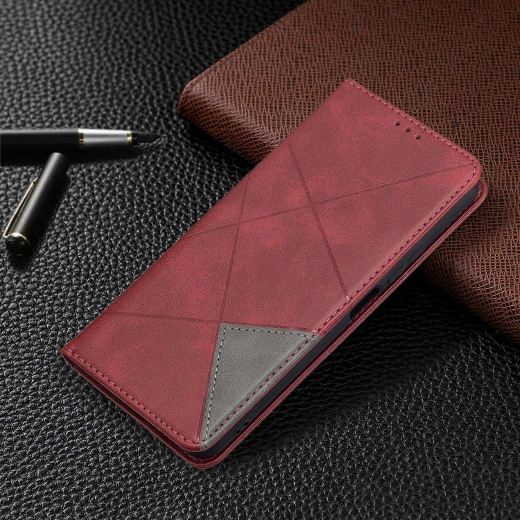 For Xiaomi Mi 11 Lite Rhombus Texture Horizontal Flip Magnetic Leather Case with Holder & Card Slots
