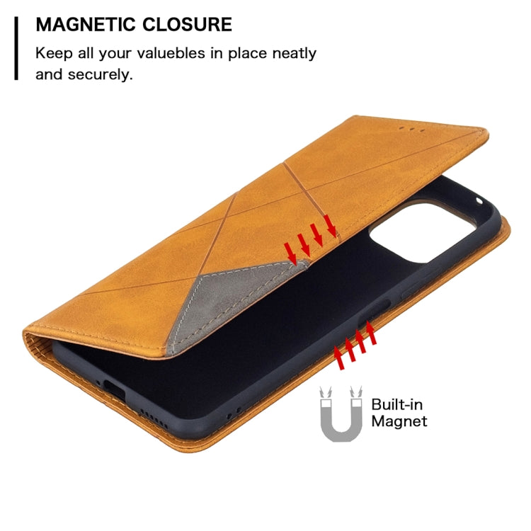 For Xiaomi Mi 11 Lite Rhombus Texture Horizontal Flip Magnetic Leather Case with Holder & Card Slots