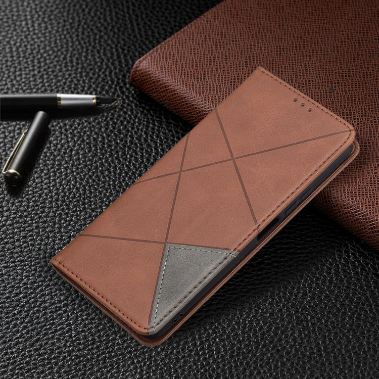 For Xiaomi Mi 11 Lite Rhombus Texture Horizontal Flip Magnetic Leather Case with Holder & Card Slots