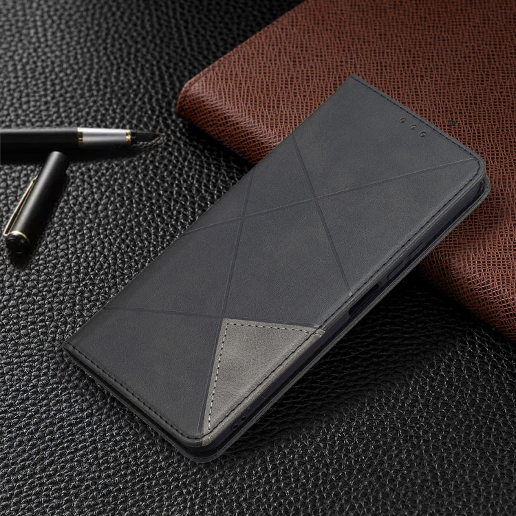 For Xiaomi Mi 11 Lite Rhombus Texture Horizontal Flip Magnetic Leather Case with Holder & Card Slots