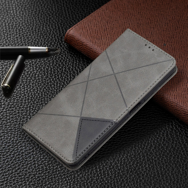 For Xiaomi Poco M3 Pro / Redmi Note 10 5G Rhombus Texture Horizontal Flip Magnetic Leather Case with Holder & Card Slots