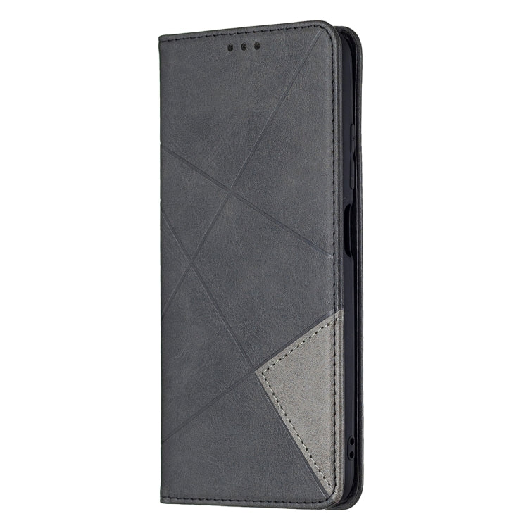 For Xiaomi Poco M3 Pro / Redmi Note 10 5G Rhombus Texture Horizontal Flip Magnetic Leather Case with Holder & Card Slots