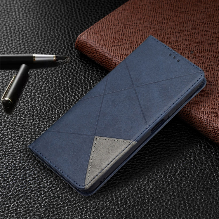 For Xiaomi Poco M3 Pro / Redmi Note 10 5G Rhombus Texture Horizontal Flip Magnetic Leather Case with Holder & Card Slots