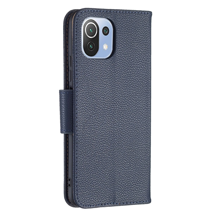 For Xiaomi Mi 11 Lite Litchi Texture Pure Color Horizontal Flip Leather Case with Holder & Card Slots & Wallet & Lanyard