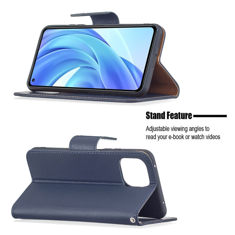 For Xiaomi Mi 11 Lite Litchi Texture Pure Color Horizontal Flip Leather Case with Holder & Card Slots & Wallet & Lanyard