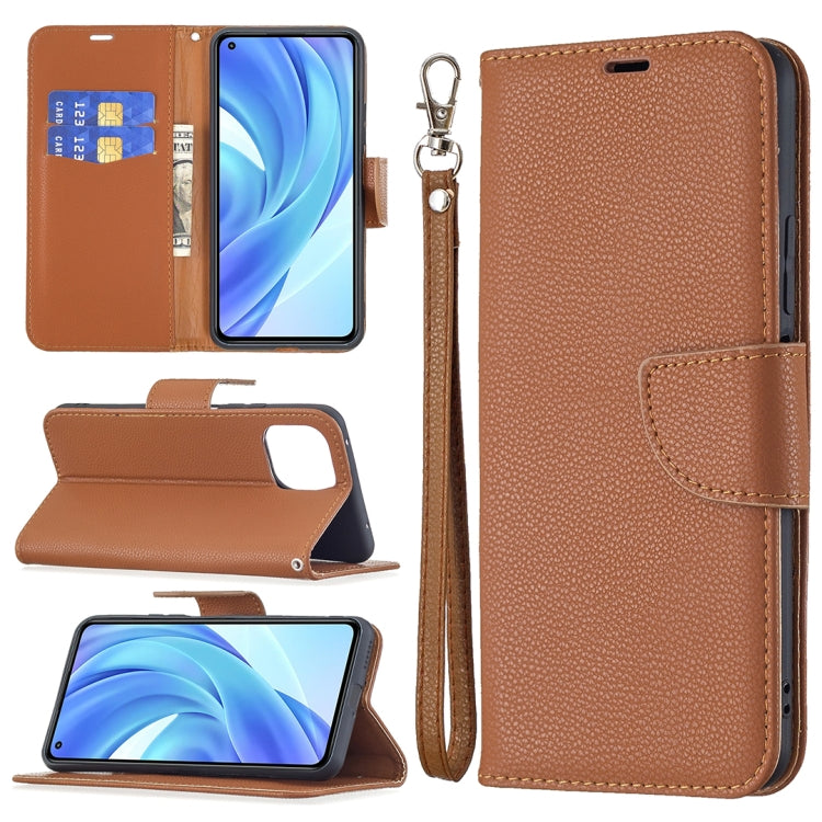 For Xiaomi Mi 11 Lite Litchi Texture Pure Color Horizontal Flip Leather Case with Holder & Card Slots & Wallet & Lanyard