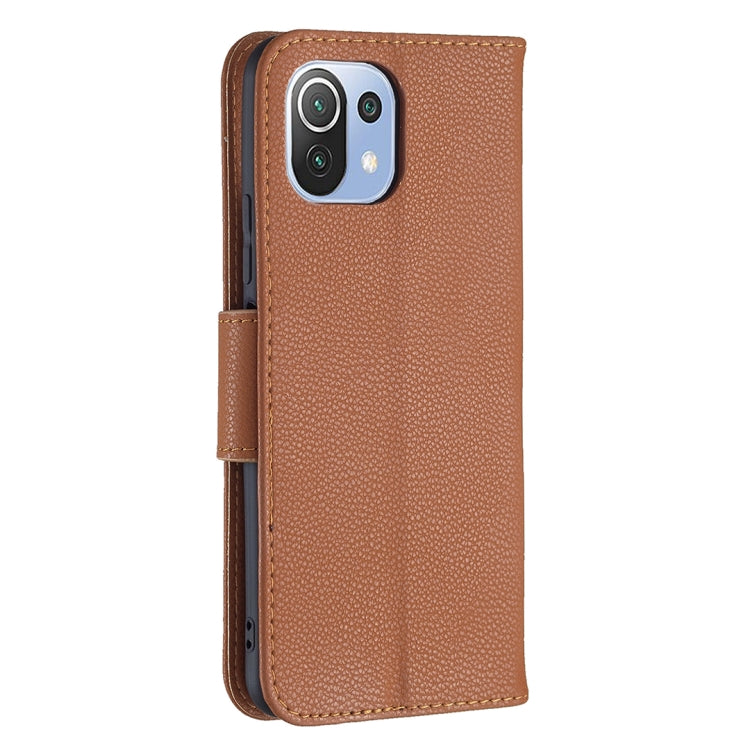 For Xiaomi Mi 11 Lite Litchi Texture Pure Color Horizontal Flip Leather Case with Holder & Card Slots & Wallet & Lanyard