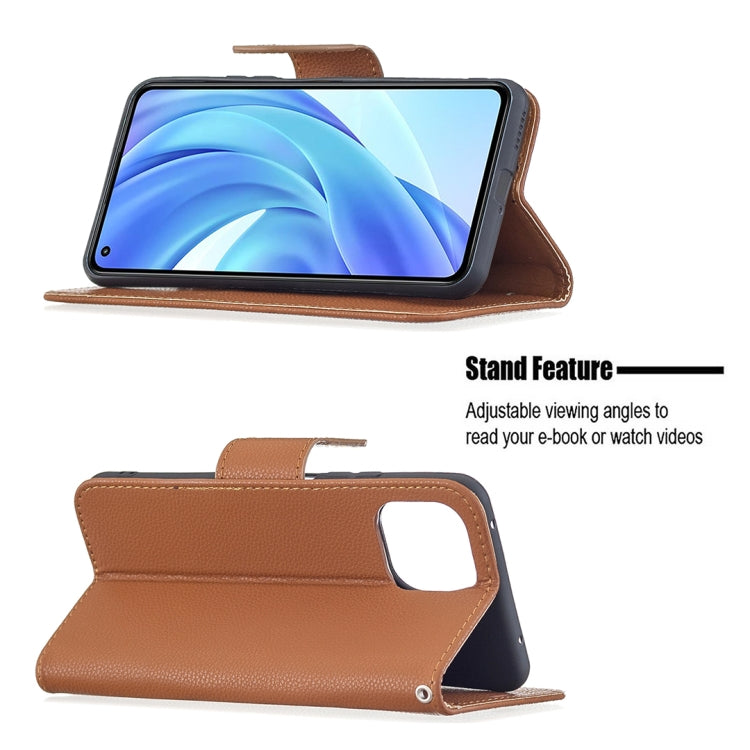For Xiaomi Mi 11 Lite Litchi Texture Pure Color Horizontal Flip Leather Case with Holder & Card Slots & Wallet & Lanyard