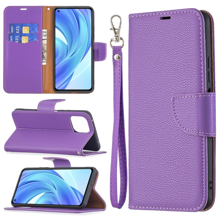 For Xiaomi Mi 11 Lite Litchi Texture Pure Color Horizontal Flip Leather Case with Holder & Card Slots & Wallet & Lanyard