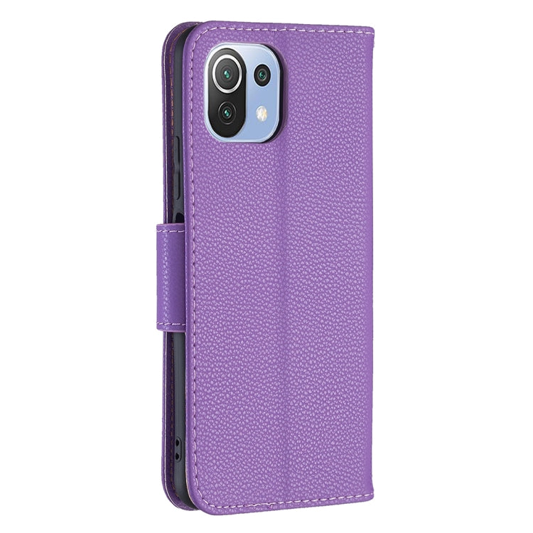 For Xiaomi Mi 11 Lite Litchi Texture Pure Color Horizontal Flip Leather Case with Holder & Card Slots & Wallet & Lanyard