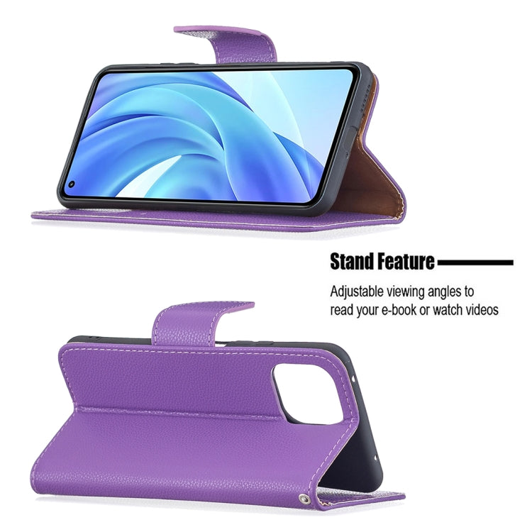 For Xiaomi Mi 11 Lite Litchi Texture Pure Color Horizontal Flip Leather Case with Holder & Card Slots & Wallet & Lanyard