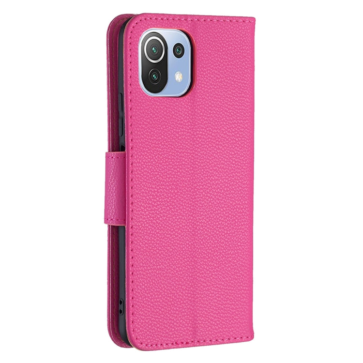 For Xiaomi Mi 11 Lite Litchi Texture Pure Color Horizontal Flip Leather Case with Holder & Card Slots & Wallet & Lanyard