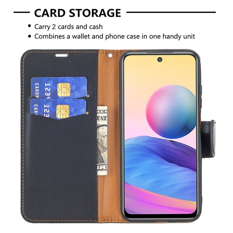 For Xiaomi Poco M3 Pro / Redmi Note 10 5G Litchi Texture Pure Color Horizontal Flip Leather Case with Holder & Card Slots & Wallet & Lanyard