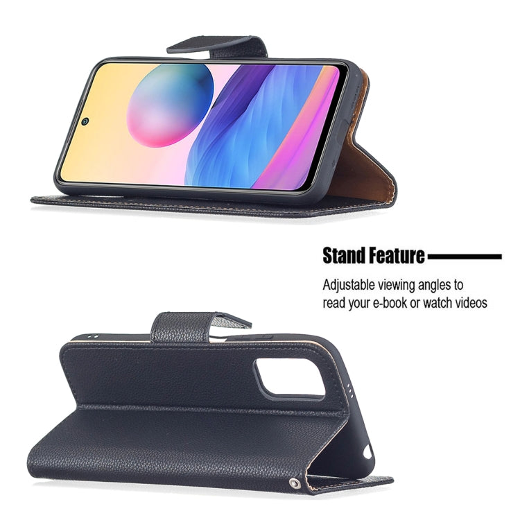 For Xiaomi Poco M3 Pro / Redmi Note 10 5G Litchi Texture Pure Color Horizontal Flip Leather Case with Holder & Card Slots & Wallet & Lanyard