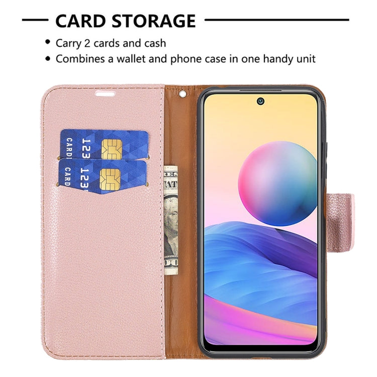 For Xiaomi Poco M3 Pro / Redmi Note 10 5G Litchi Texture Pure Color Horizontal Flip Leather Case with Holder & Card Slots & Wallet & Lanyard