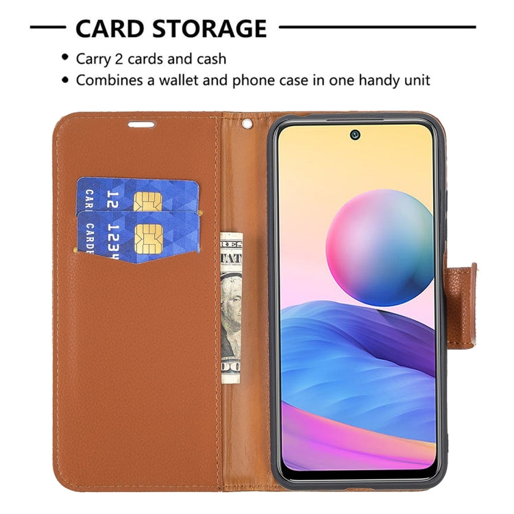 For Xiaomi Poco M3 Pro / Redmi Note 10 5G Litchi Texture Pure Color Horizontal Flip Leather Case with Holder & Card Slots & Wallet & Lanyard