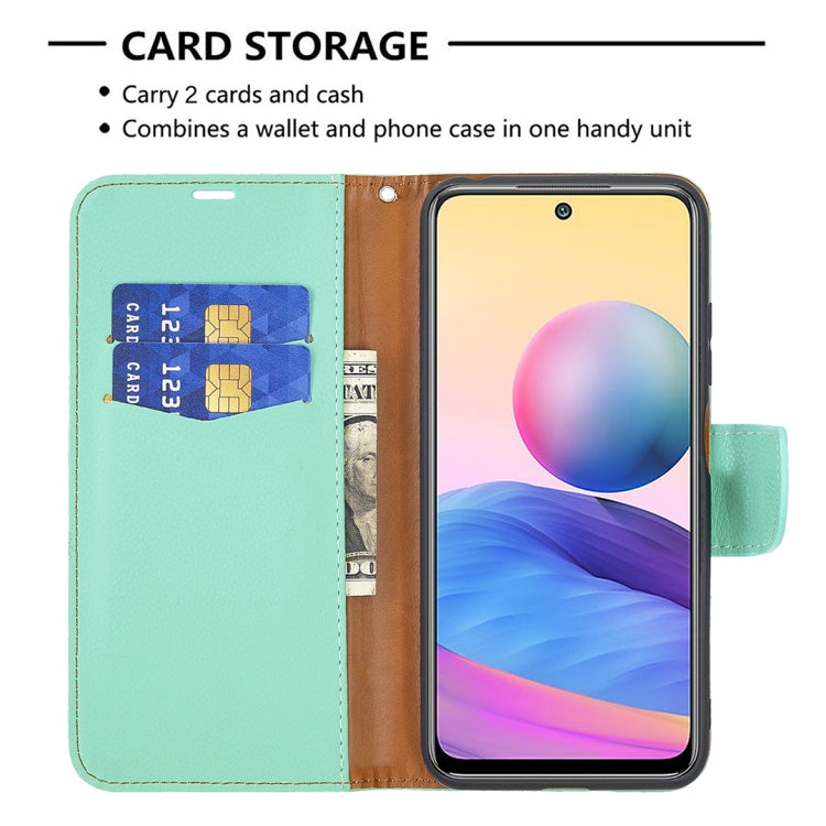 For Xiaomi Poco M3 Pro / Redmi Note 10 5G Litchi Texture Pure Color Horizontal Flip Leather Case with Holder & Card Slots & Wallet & Lanyard