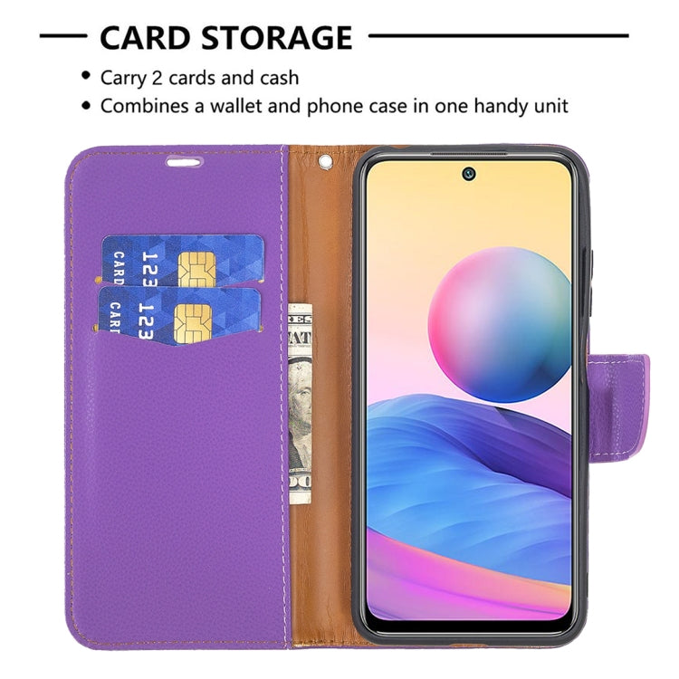 For Xiaomi Poco M3 Pro / Redmi Note 10 5G Litchi Texture Pure Color Horizontal Flip Leather Case with Holder & Card Slots & Wallet & Lanyard