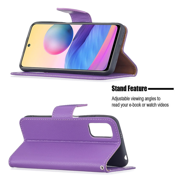 For Xiaomi Poco M3 Pro / Redmi Note 10 5G Litchi Texture Pure Color Horizontal Flip Leather Case with Holder & Card Slots & Wallet & Lanyard