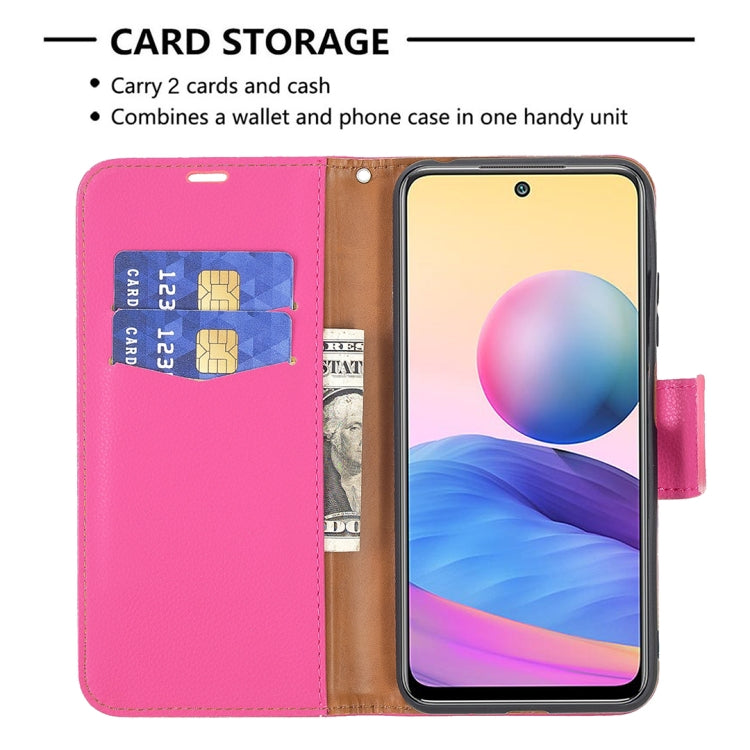 For Xiaomi Poco M3 Pro / Redmi Note 10 5G Litchi Texture Pure Color Horizontal Flip Leather Case with Holder & Card Slots & Wallet & Lanyard