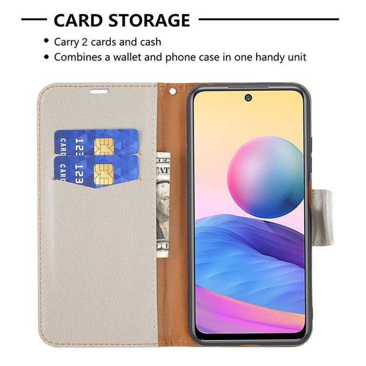 For Xiaomi Poco M3 Pro / Redmi Note 10 5G Litchi Texture Pure Color Horizontal Flip Leather Case with Holder & Card Slots & Wallet & Lanyard