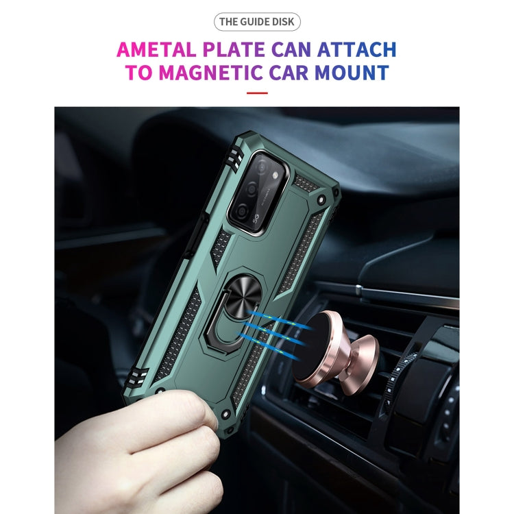 For OPPO A55 5G Shockproof TPU + PC Protective Case with 360 Degree Rotating Holder