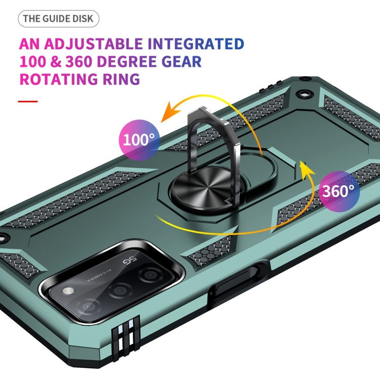 For OPPO A55 5G Shockproof TPU + PC Protective Case with 360 Degree Rotating Holder